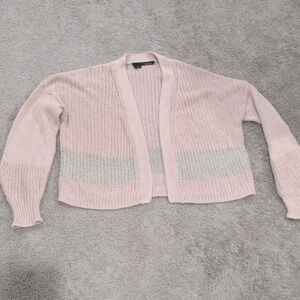 360 Sweater Dust Pink Open Front knit cardigan linen blend size M‎